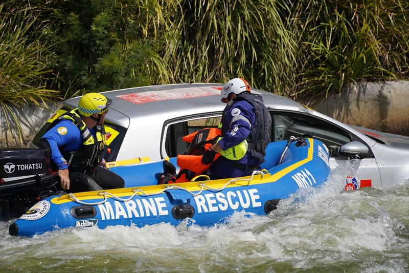 Marine Rescue Shoalhaven's Mark Schwegler retrieves a target during the 2025 challenge photo copyright ARO taken at  and featuring the Marine Industry class