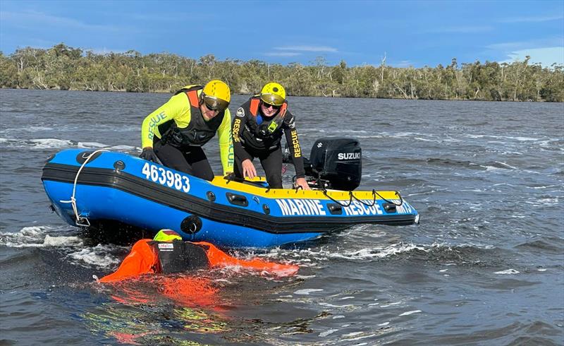 Marine Rescue Sussex Inlet volunteer Glenn Wright (in all black wetsuit) is competing for the first time this weekend photo copyright Marine Rescue NSW taken at  and featuring the Marine Industry class
