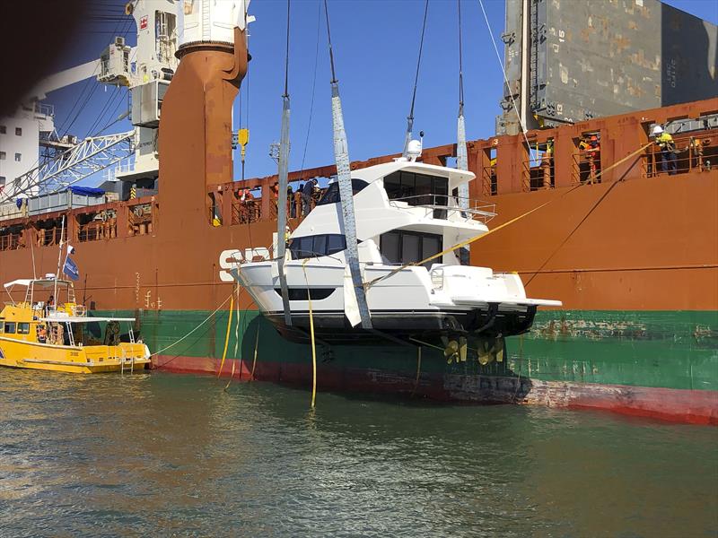 M Series Maritimo Motor Yachts on their way to owners in the USA - photo © Maritimo