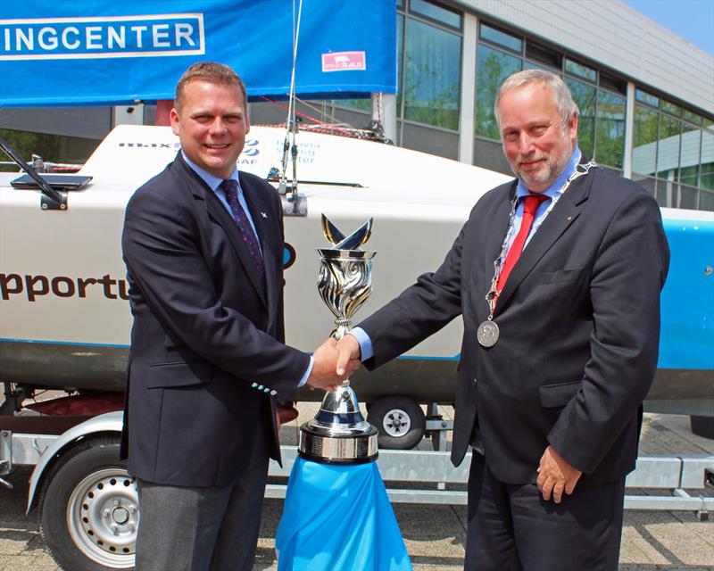 CEO of Batavia Sailing Center and Event Promoter of the Dutch Match Cup, Joop van Diest (right) and Alpari World Match Racing Tour Executive Director, James Pleasance photo copyright Alpari World Match Racing Tour taken at Batavia Sailing Center and featuring the Match Racing class