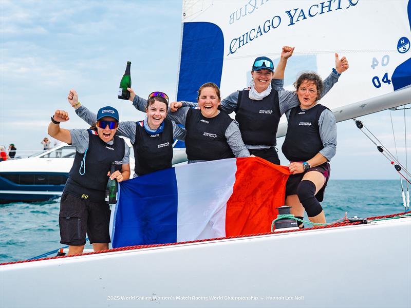 2025 Women's Match Racing World Champions - Match in Pink by Normandy Elite (From left to right: Pauline Courtois, Maëlenn Lemaitre, Louise Acker, Laurane Mettraux, Sophie Faguet) - photo © Hannah Lee Noll