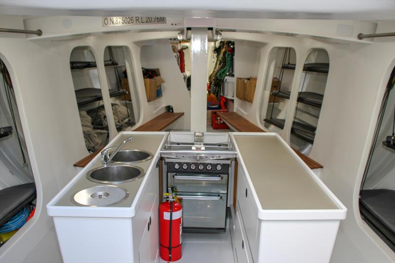 Looking Forward - Galley and wet area - Lion New Zealand - Relaunch - March 11, 2019 photo copyright Richard Gladwell taken at Royal New Zealand Yacht Squadron and featuring the Maxi class