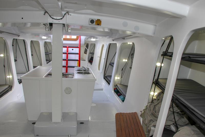 Looking aft from bow showing dressing seats -  Lion New Zealand - Relaunch - March 11, 2019 - photo © Richard Gladwell
