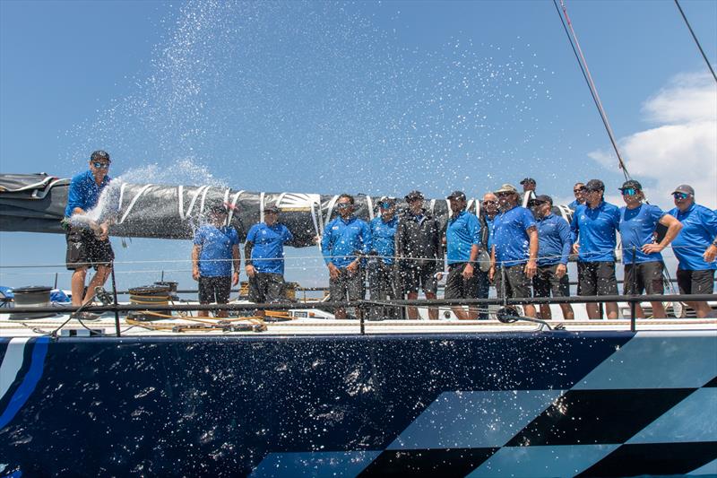 Peter Harburg and the Black Jack crew celebrate their line honours victory in the 151 Miglia-Trofeo Cetilar - photo © Studio Taccola