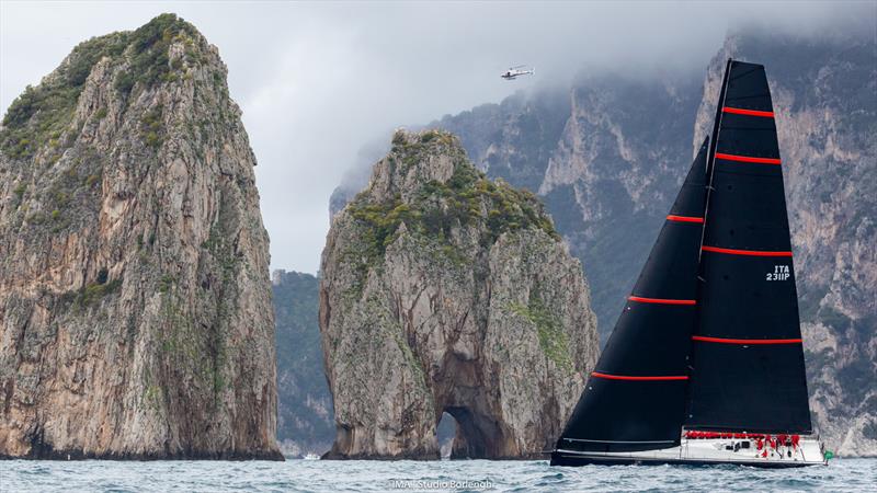 Pier Luigi Loro Piana's ClubSwan 80 My Song passes Capri's famous Faraglioni Rocks - photo © IMA / Studio Borlenghi