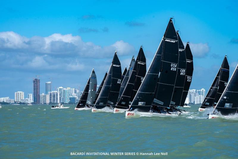 Melges 24 fleet - Bacardi Cup Invitational Regatta Winter Series 2025 - Miami, USA photo copyright Hannah Lee Noll / Bacardi Cup Invitational Winter Series 2025 taken at  and featuring the Melges 24 class