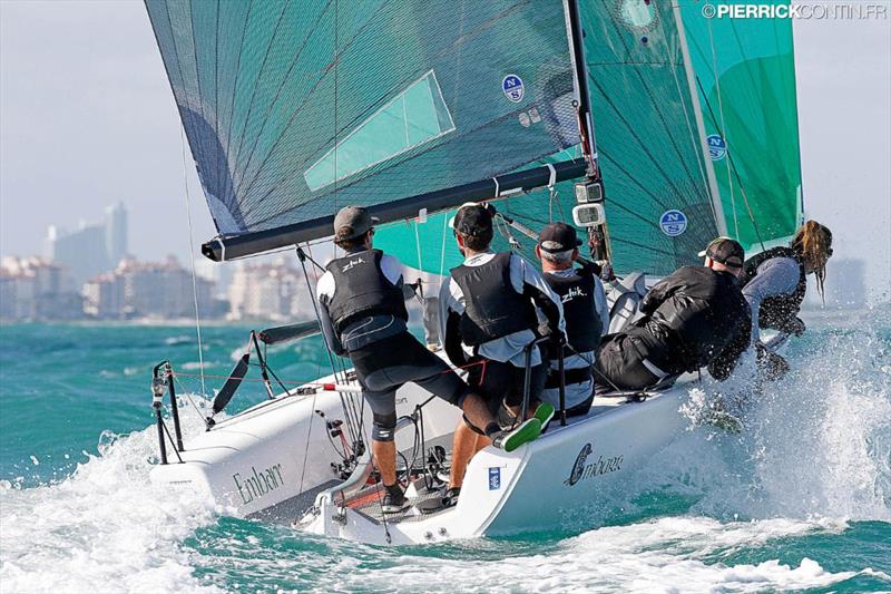 EMBARR IRL829 by Conor Clarke with Dave Hughes calling the tactics - Melges 24 World Champions 2016 - Miami, USA - photo © Pierrick Contin