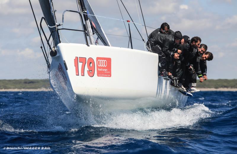 Melges 32 Audi-Tron Sailing Series at Porto Ercole photo copyright Leonardo Bianchi / www.leonardobianchifotografo.com taken at Circolo Nautico e della Vela Argentario and featuring the Melges 32 class