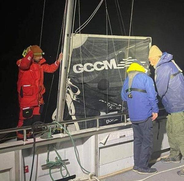 Xavier Doerr is retrieved by the Fremantle Sailing Club and then returned ashore - photo © The Little Aussie Lap