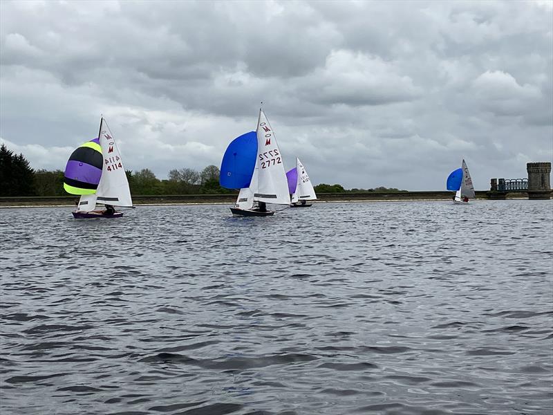 2023 Miracle Northerns at Delph - Saturday race 2: The first downwind leg photo copyright Chris Ball taken at Delph Sailing Club and featuring the Miracle class