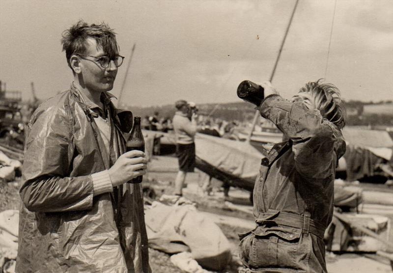 A man of few failings, John (on left) did like a beer (or two) and they never tasted as good as when you got ashore after sailing photo copyright G. Westell taken at 