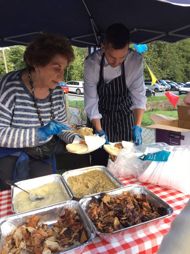 Former MP Edwina Currie informally helped out with catering duties at Toddbrook SC's official clubhouse opening photo copyright TSC taken at Toddbrook Sailing Club