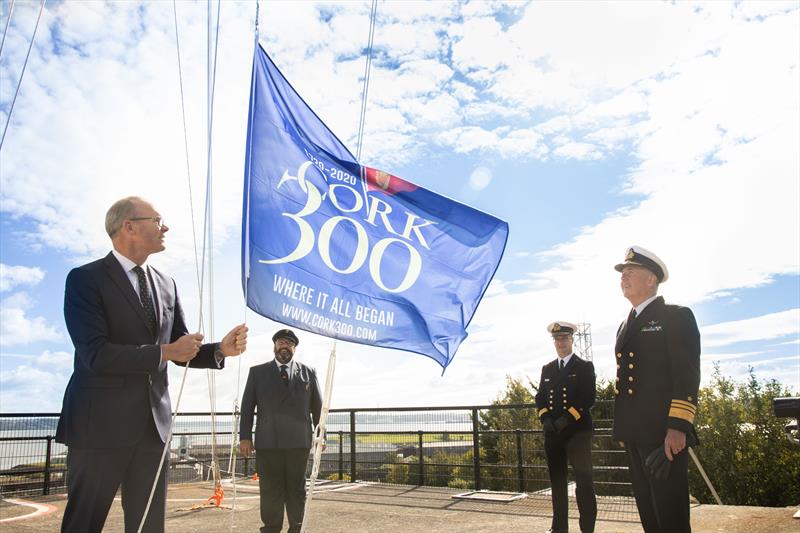 Minister of Foreign Affairs and of Defence Simon Coveney TD marked the Royal Cork Yacht Club's 300th birthday at a small ceremony on Haulbowline island, the Irish Naval Headquarters - photo © Darragh Kane Photography