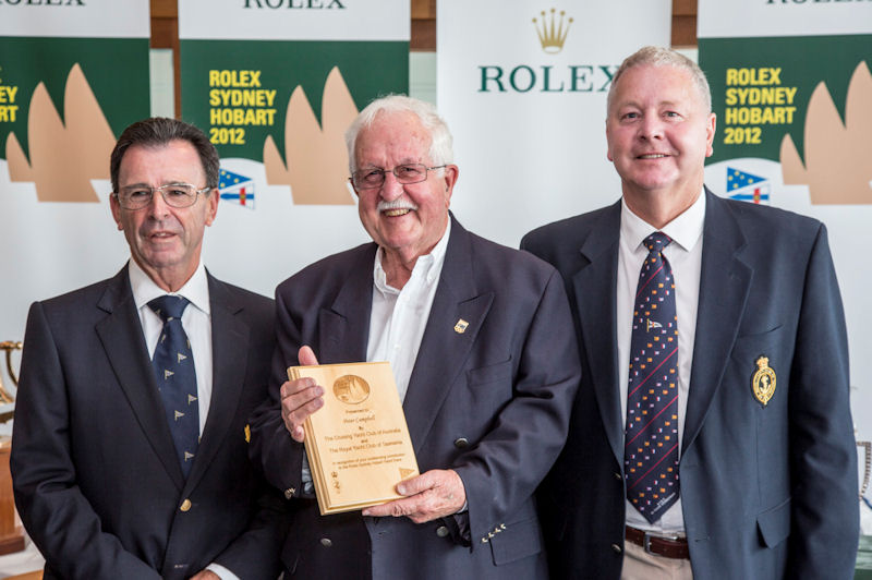 Peter Campbell receives his Meritorious Service Award photo copyright Daniel Forster / Rolex taken at Royal Yacht Club of Tasmania