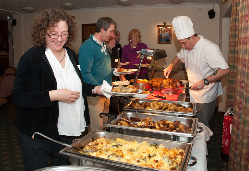 Chef Paul Hirons serves members of the Chipping Norton Yacht Club at the Inaugural Dinner on Wednesday 30th January photo copyright CNYC taken at Chipping Norton Yacht Club