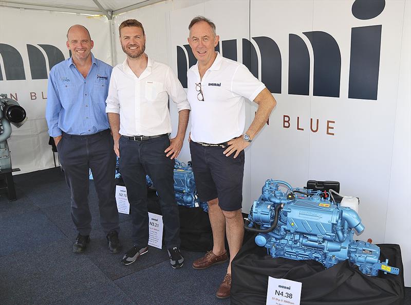 LtoR: Steve Shale - Marine Diesel, Django Fontaine - Nanni, Peter Collins - Nanni Diesel Australia at the 2019 SCIBS photo copyright John Curnow taken at 