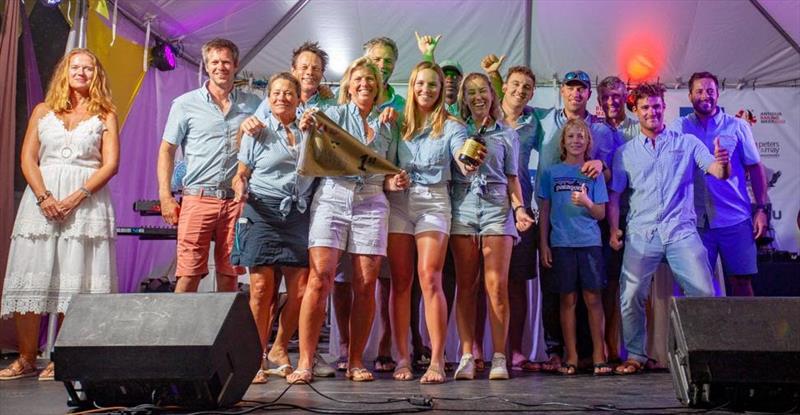 WaveWalker's crew celebrating their victory at today's prizegiving - Antigua Sailing Week - photo © Travis Harris 268 Media