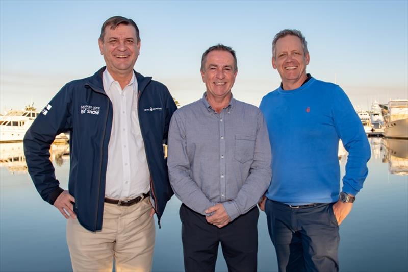 Mulpha general manager Stephen Anderson, Steve Sammes and SCIBS general manager Johan Hasser - photo © Sanctuary Cove Media