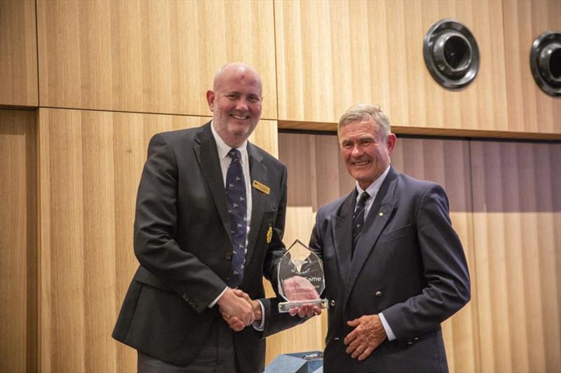 Hugh Treharne OAM (right)  with CYCA Commodore Paul Billingham - photo © Hamish Hardy / CYCA Media