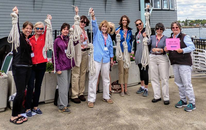 Women get a hands-on line-throwing lesson at the NWSA Women's Sailing Conference. - photo © Scott Croft