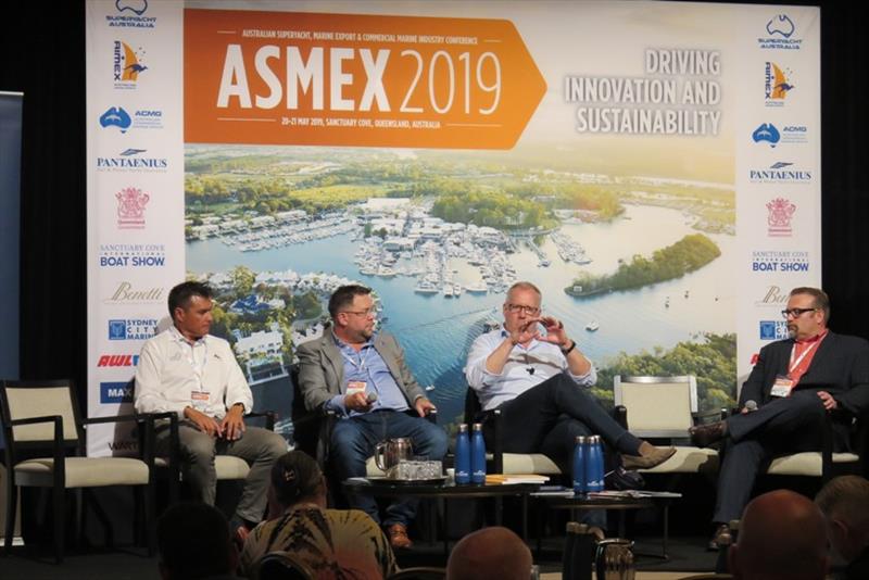 Pacific Rim Panel ( from the left) Aaron Young, Vice Commodore, Royal New Zealand Yacht Squadron; Nigel Beatty, Managing Director, The Someya Group; Martin Redmayne (emcee), Chair and Editor-in-Chief, The Superyacht Group - photo © AIMEX