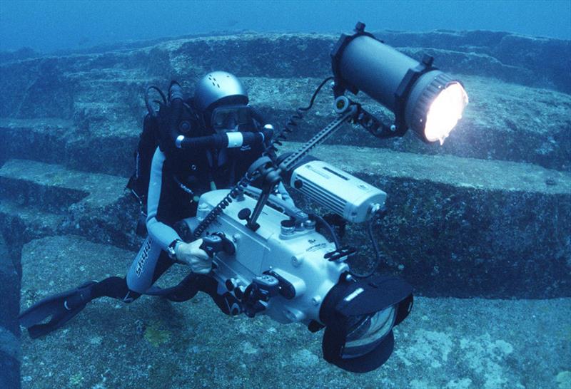 Tom filming Yonaguni, Japan photo copyright Darren Gill taken at 