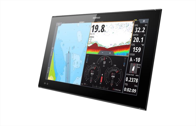 Simrad® NSO evo3S Glass Bridge display photo copyright Andrew Golden taken at 