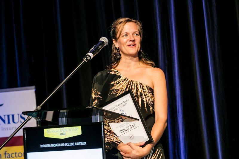 Ayla Lewis Wharton from North Australian Yacht Support accepting her Award photo copyright AIMEX taken at 