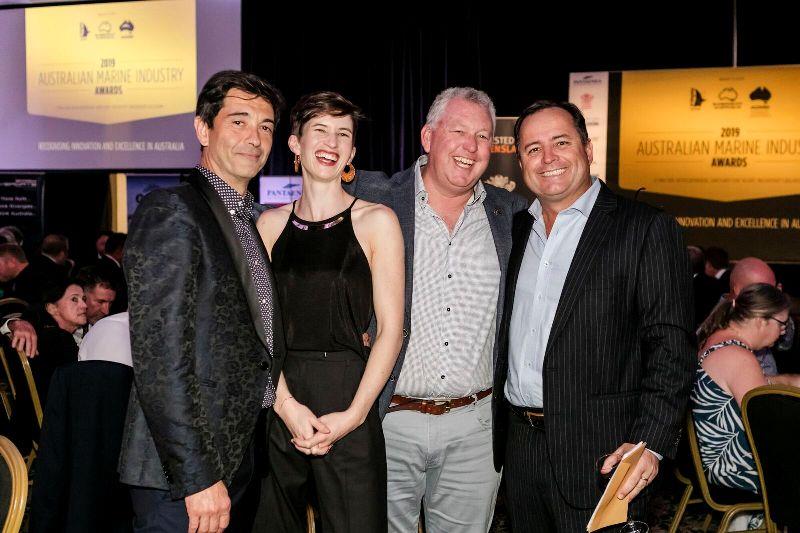 From left: Andrea Gambacorti from Analu, Brittany Cooper from Ocean Media, Trent Gay from Gold Coast City Marina & Shipyard and Justin Parer from BSE Maritime Solutions at the Awards Gala Dinner photo copyright AIMEX taken at 