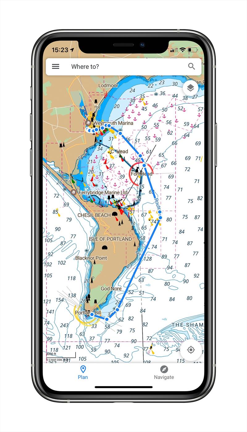 C-MAP: Boating App - Isle of Portland - Route Planning photo copyright Laura Tolmay taken at 