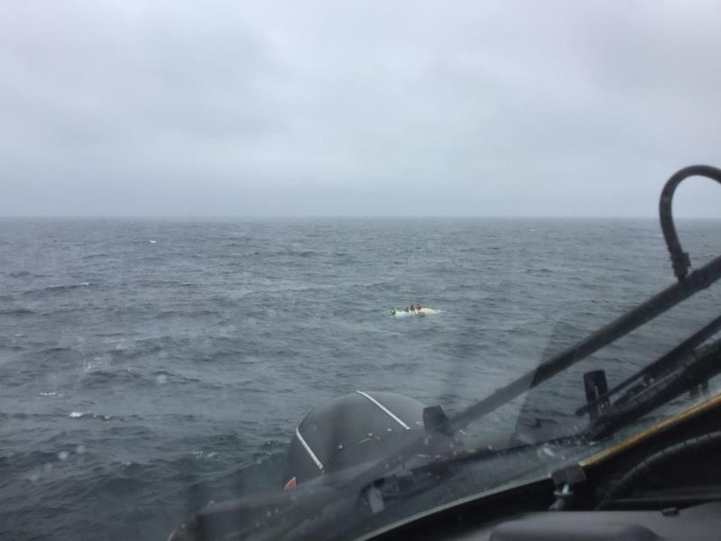The USCG approach the fishermen awaiting rescue photo copyright U.S. Coast Guard taken at 