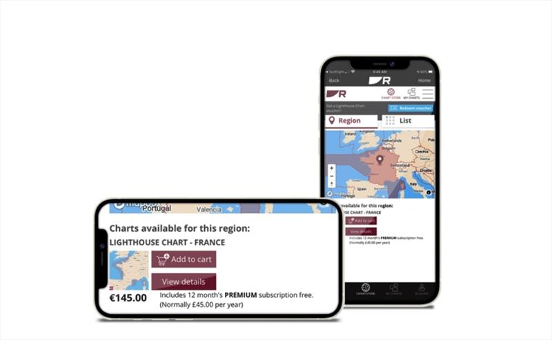 LightHouse Chart on mobile - photo © Raymarine