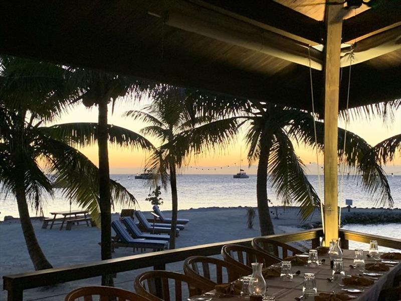 Final dinner at Lionfish Grill on Ray Hatchet Caye photo copyright Offshore Sailing School taken at 