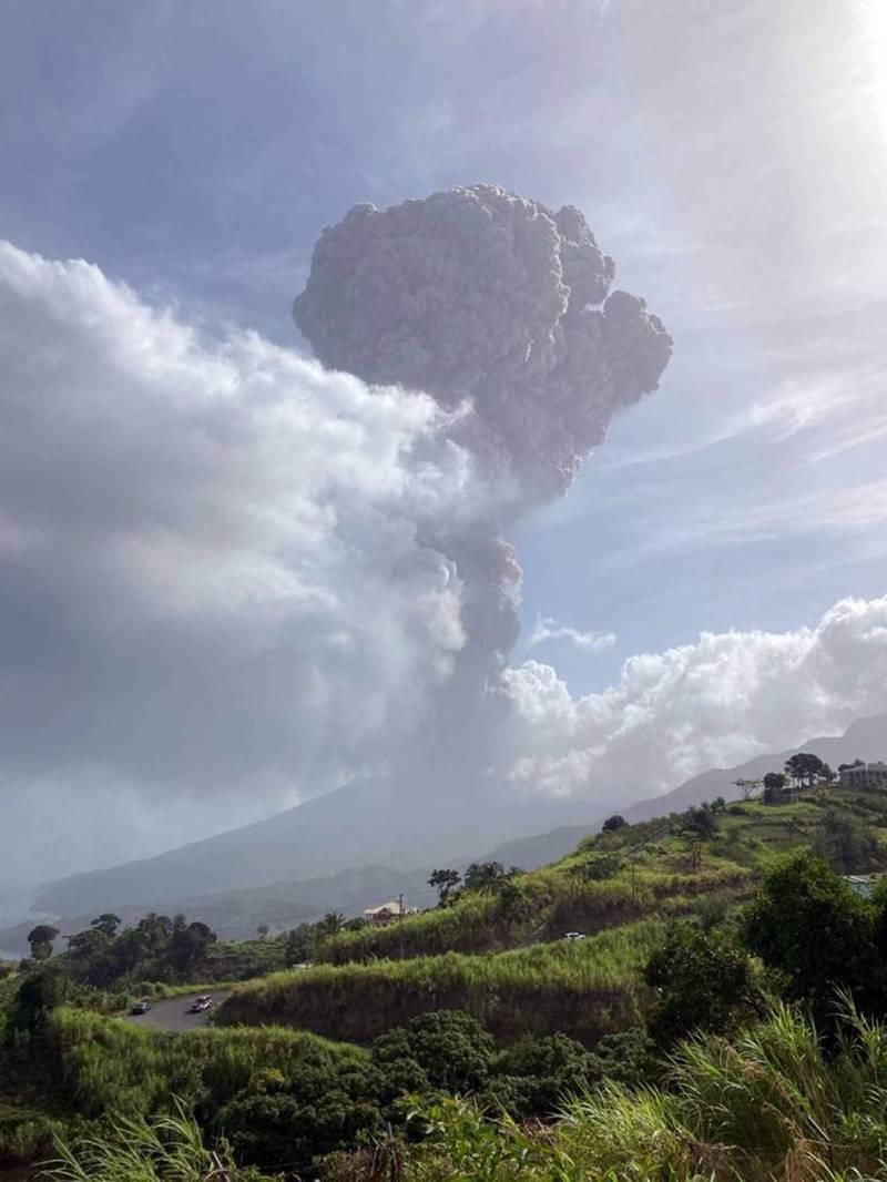 La Soufrière volcano eruption on 9 April 2021 courtesy of the University of the West Indies (UWI) Seismic Research Center photo copyright Daria Blackwell taken at 