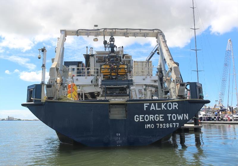 RV Falkor with ROV - photo © Rivergate Marina & Shipyard