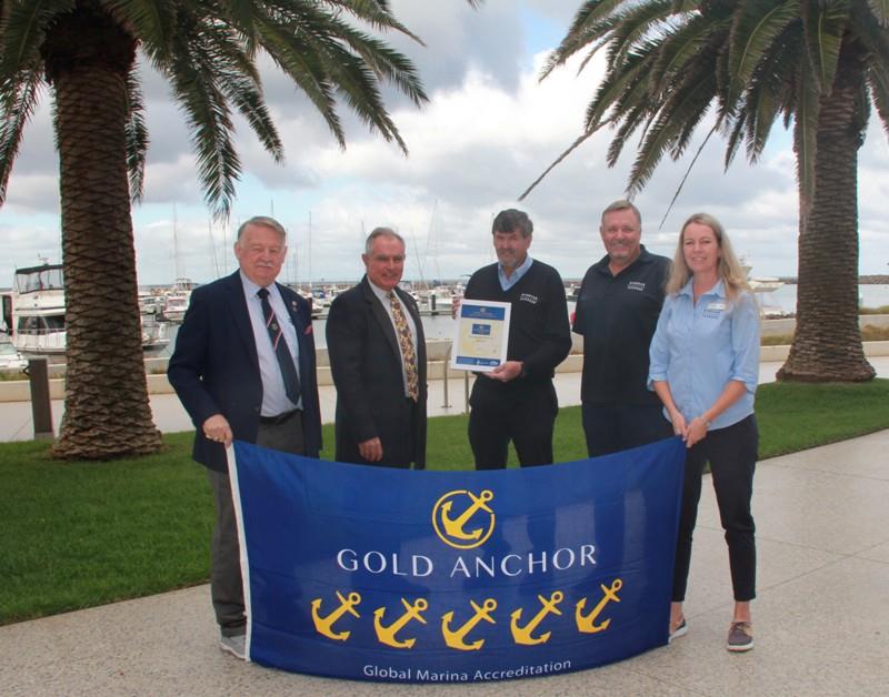 Wyndham Harbour: L to R.  John Spragg, Vice President MIA Andrew Chapman, President MIA  Allan Cayzer, General Manager Wyndham Harbour  Scott Smith, General Manager Wyndham Harbour  Judi Finn, Business Development Manager Wyndham Harbour photo copyright Marina Industries Association taken at 