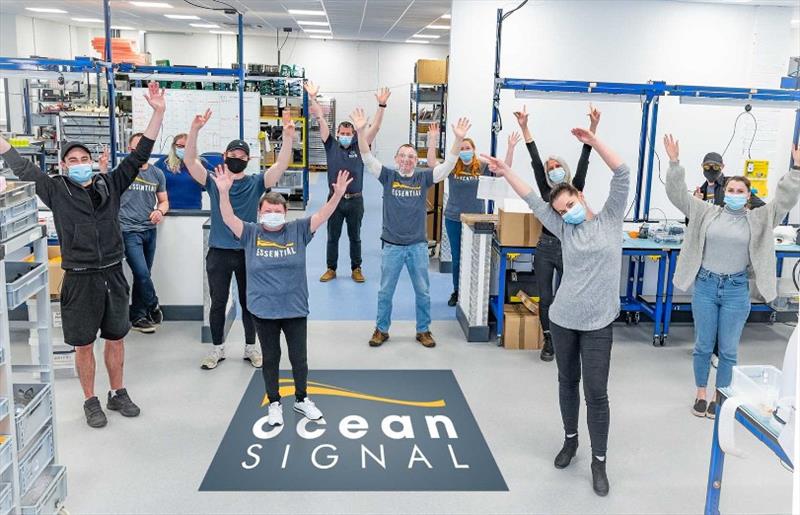 Ocean Signal production workers at the company's new factory facility in Margate, UK photo copyright Ocean Signal taken at 