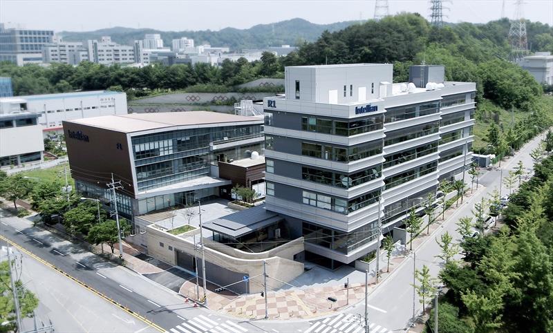 Intellian's new R&D Center (front right) is built adjacent to the existing Innovation Center, expanding the available space by nearly 80% and boosting both development and production capacity photo copyright Intellian taken at 