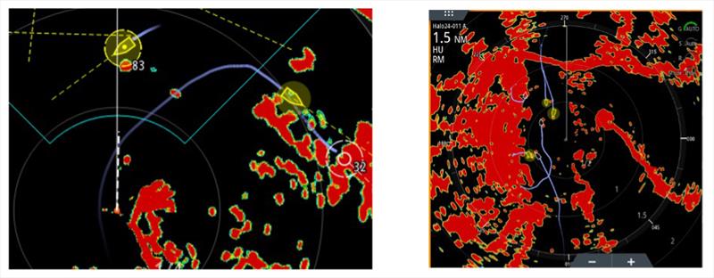 From left to right: Fig. 1, Fig 2. New Lowrance software release featuring safety enhancements, SiriusXM Fish Mapping Integration - photo © Lowrance