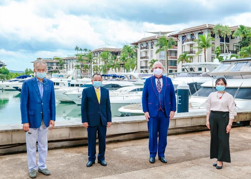 From left to right: Gulu Lalvani, Chairman of Royal Phuket Marina; Narong Wun Siew, Governor of Phuket; David Hayes, CEO of organisers JAND Events; and Nanthasiri Ronnasiri, Director of the Tourism Authority of Thailand, Phuket Office. - photo © TIBS