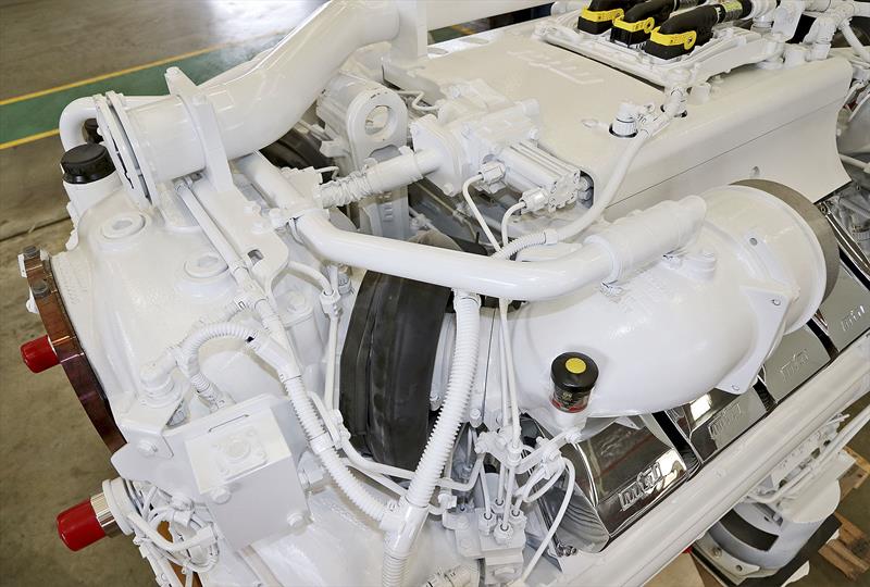 Turbo plenum and the silicon covers for the turbochargers - mtu 10V2000M96L - photo © John Curnow