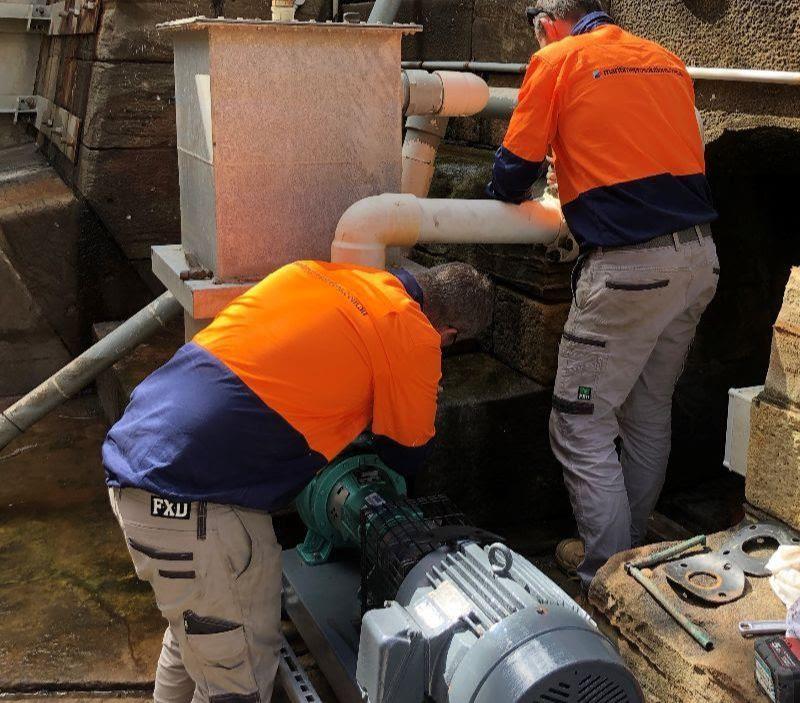 Repairs at the Maritime Museum - photo © Rivergate Marina & Shipyard