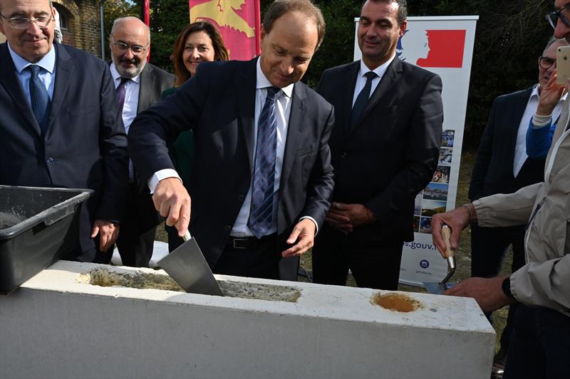 La Mora site: laying the foundation stone on the East Pier photo copyright Patrick Deroualle taken at 