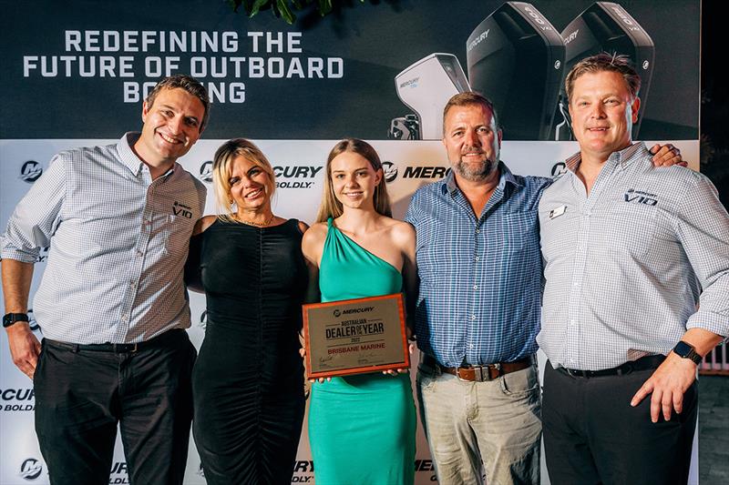 (Left-right) Mercury Australia, NZ and Pacific Islands General Manager Brad Zoelle, Courtney, Lauren and Troy Wood from Brisbane Marine and David Meehan Mercury's Director of Sales photo copyright Mercury Marine taken at 