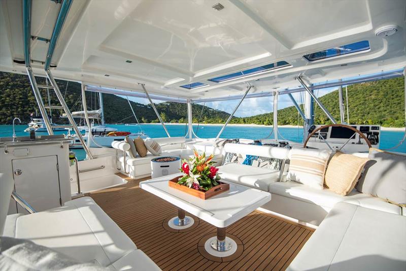 Spacious open-air deck on the Lagoon 58, EMYSA photo copyright Dream Caribbean Blue taken at 