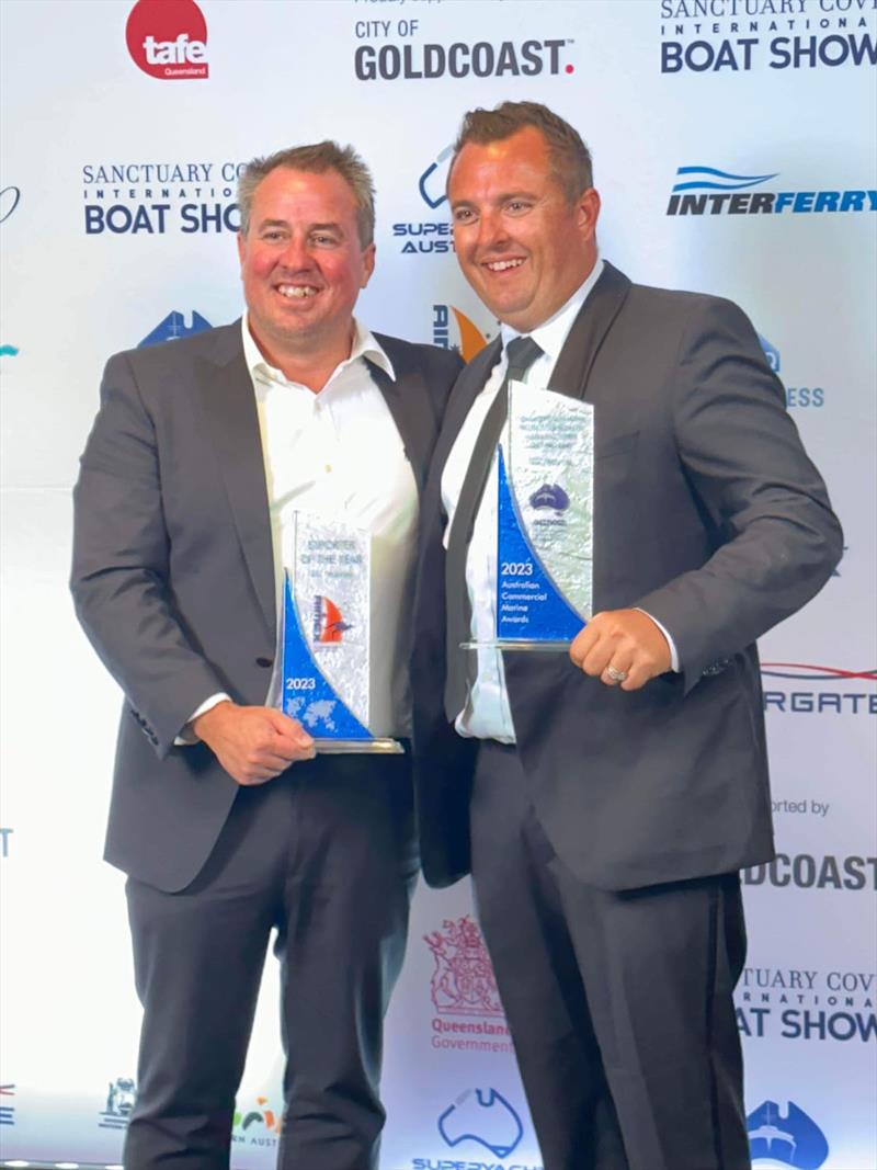 GCMarine Company Director Matthew Browning & General Manager Brad Allen collects awards @ASMEX 2023 photo copyright GCMarine taken at 