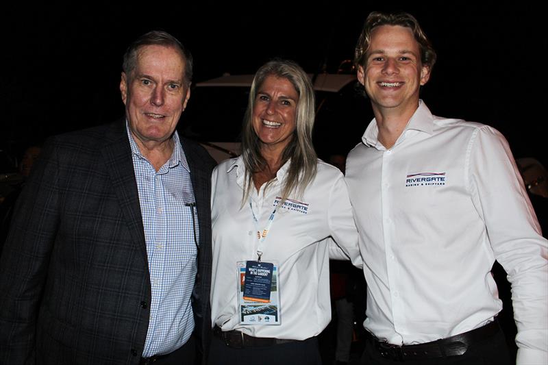 Steve Fisher, Sarah Toxward, Alex Binks - RMS AIMEX VIP Dinner - photo © Rivergate Marina and Shipyard