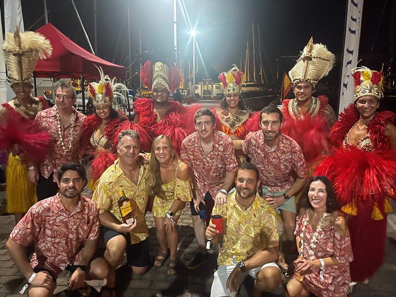 MY Lind Crew with the Tahitian dancers at the networking party - photo © AIMEX
