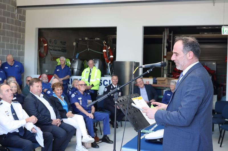 Minister for Emergency Services Jihad Dib and Bega MP Dr Michael Holland today welcomed a new $375,000 Marine Rescue NSW vessel at Batemans Bay - photo © Marine Rescue NSW