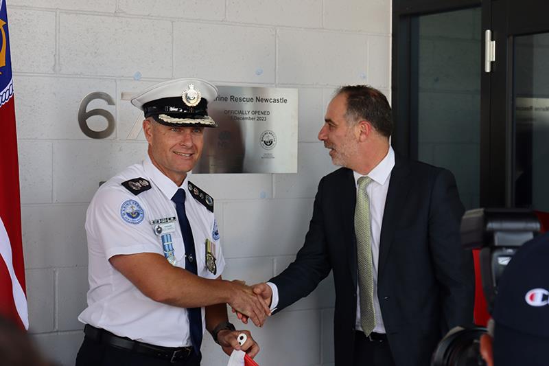 Marine Rescue NSW Commissioner Alex Barrell and Jihad Dib - photo © Marine Rescue NSW